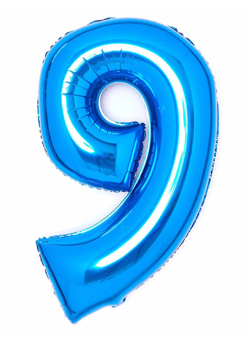Number 9 Blue Foil Balloon