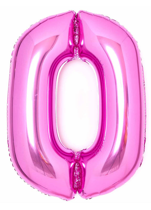 Number 0 Pink Foil Balloon