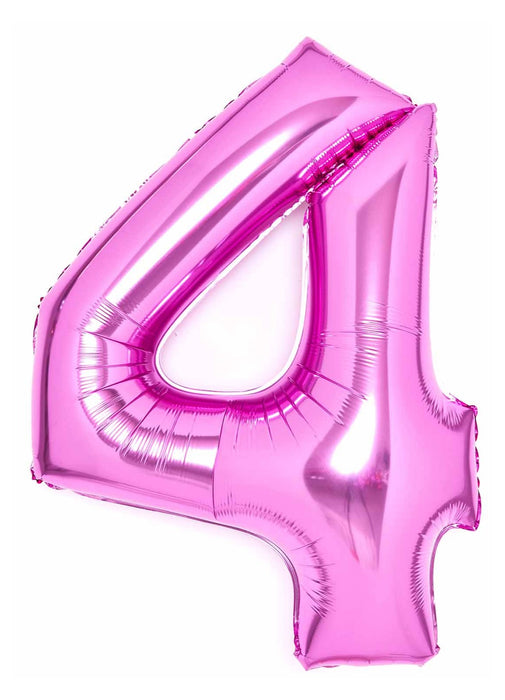 Number 4 Pink Foil Balloon