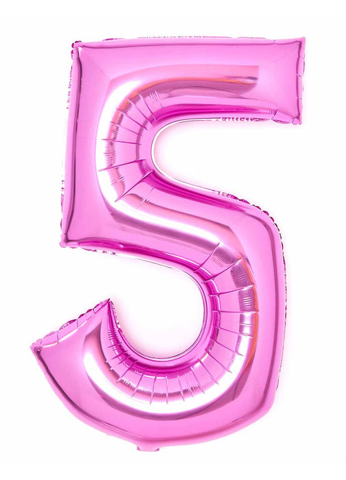 Number 5 Pink Foil Balloon