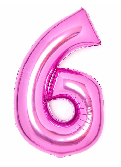 Number 6 Pink Foil Balloon