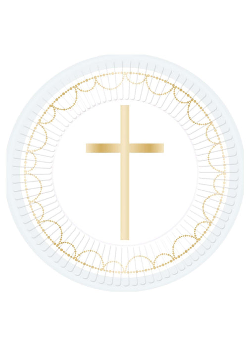 Blue Celebration Cross Plates 8pk