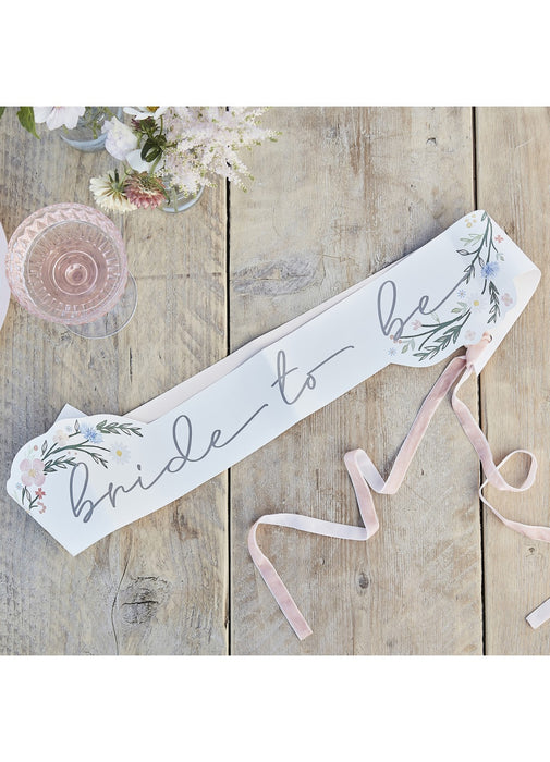 Floral Bride To Be Sash