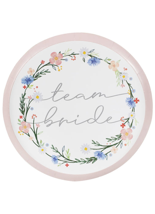 Floral Team Bride Plates 8pk