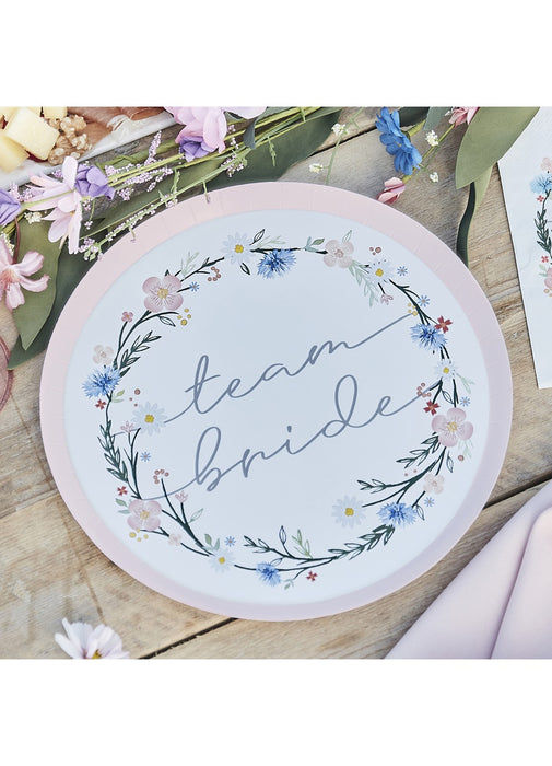 Floral Team Bride Plates 8pk