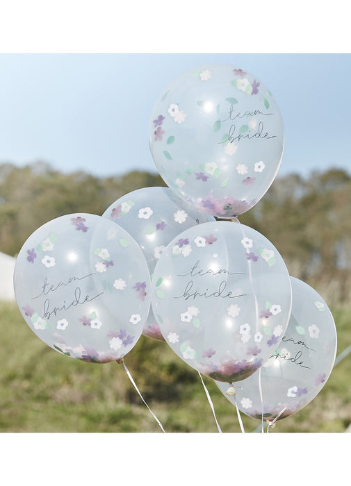 Floral Team Bride Confetti Balloons