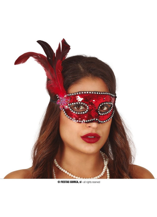 Red Sequin Mask