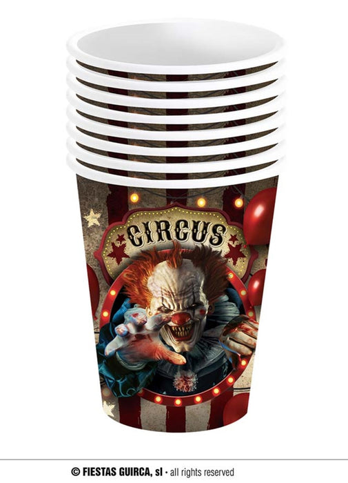 Horror Clown Party Cups 6pk