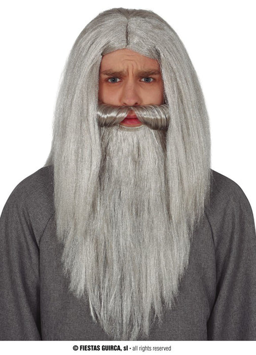 Grey Wizard Wig & Beard