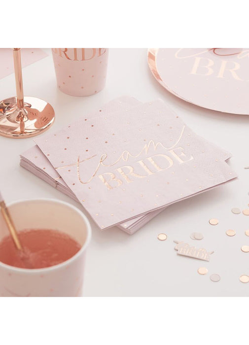 Rose Gold Hen Party Napkins 16pk