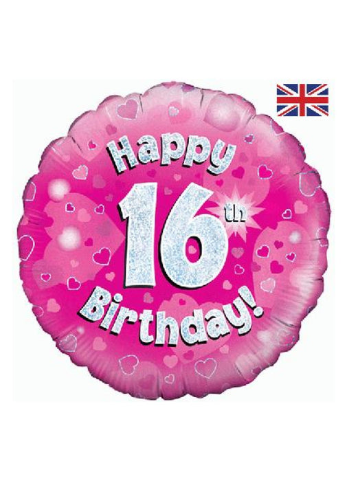 Pink Happy 16th Birthday Foil Balloon