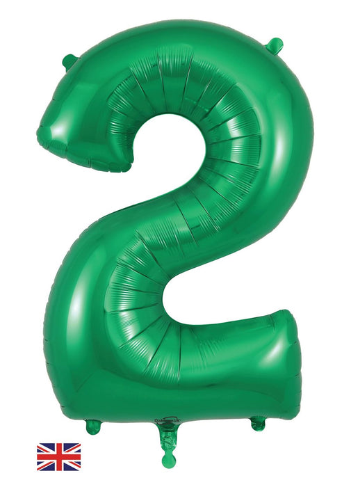 Number 2 Green Foil Balloon