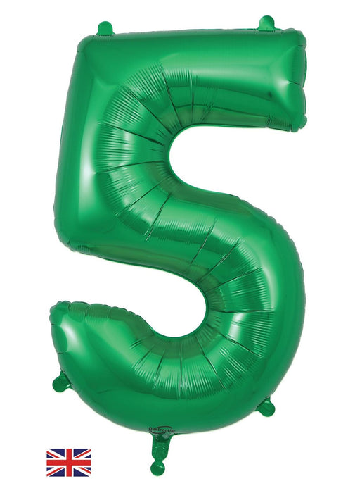 Number 5 Green Foil Balloon