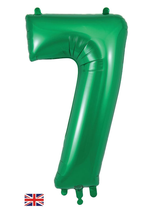 Number 7 Green Foil Balloon