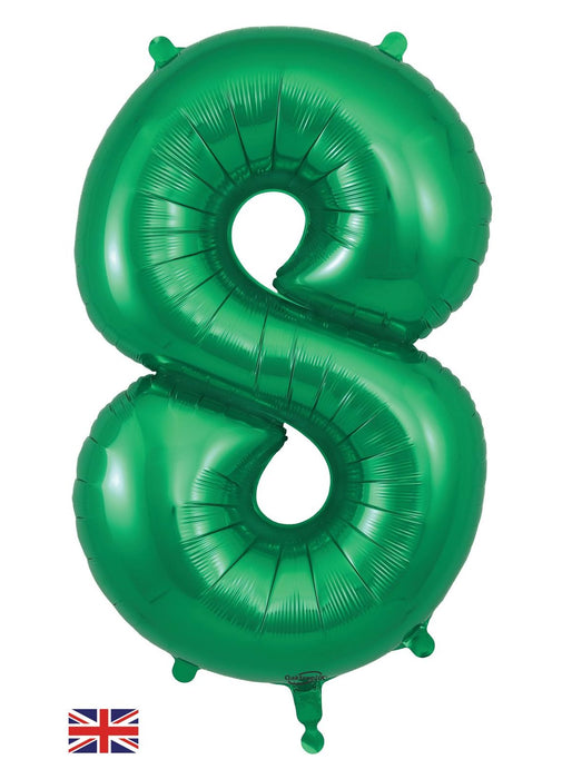 Number 8 Green Foil Balloon