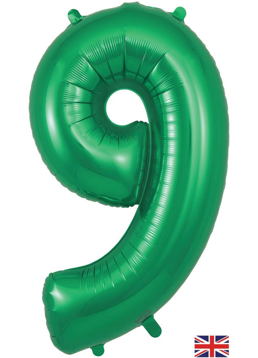 Number 9 Green Foil Balloon