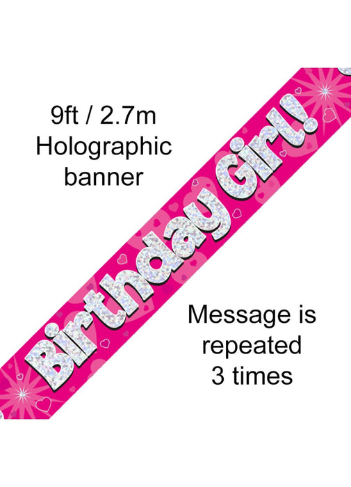 Birthday Girl Pink Foil Banner