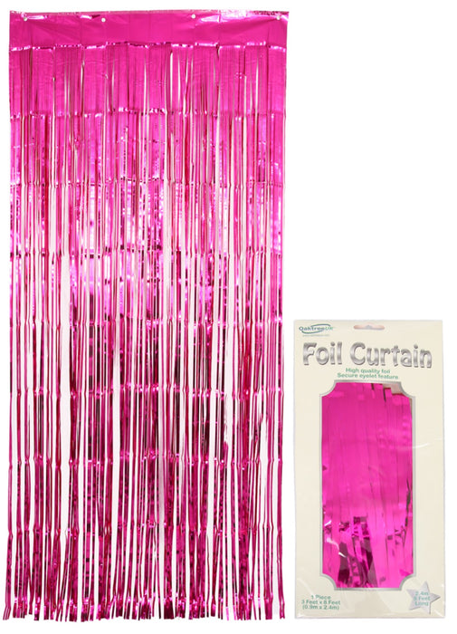 Fuchsia Pink Foil Door Curtain