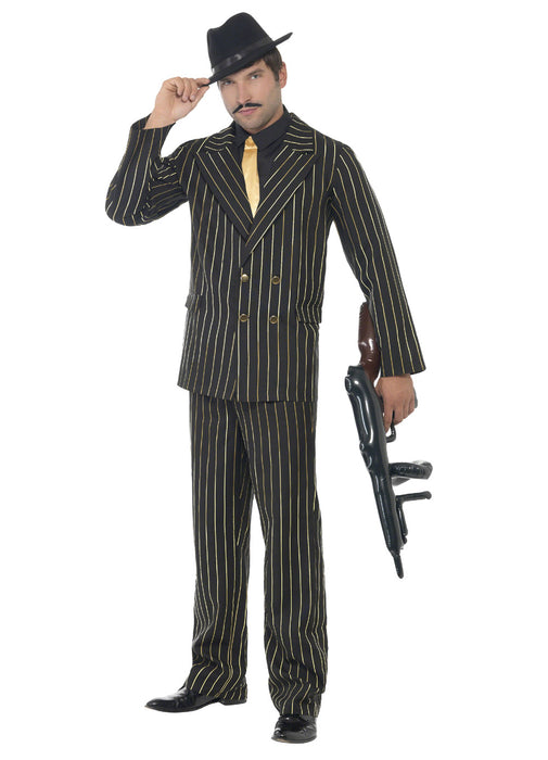 Gold Pinstripe Gangster Costume Adult