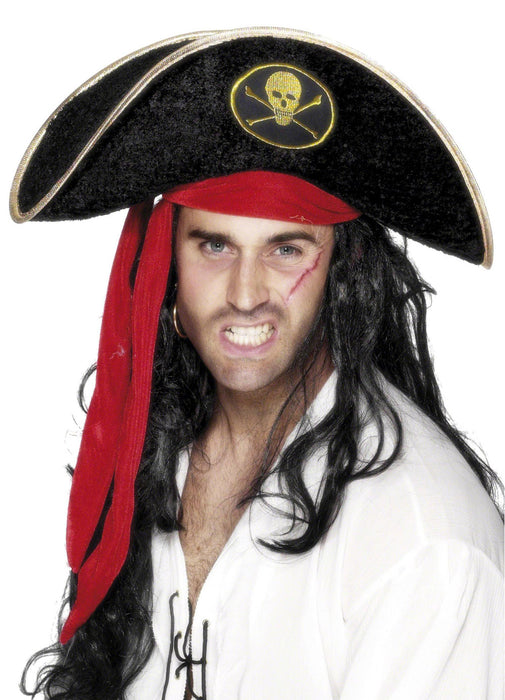 Black Velour Pirate Hat