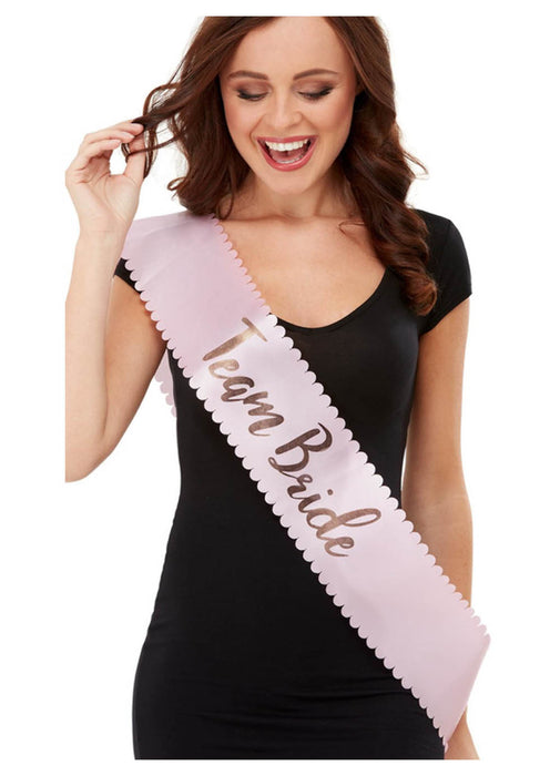 Pink & Gold Team Bride Sash