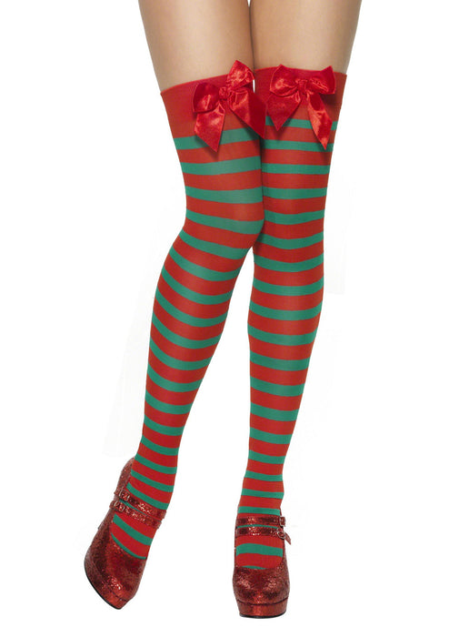 Stripy Elf Thigh-High Stockings