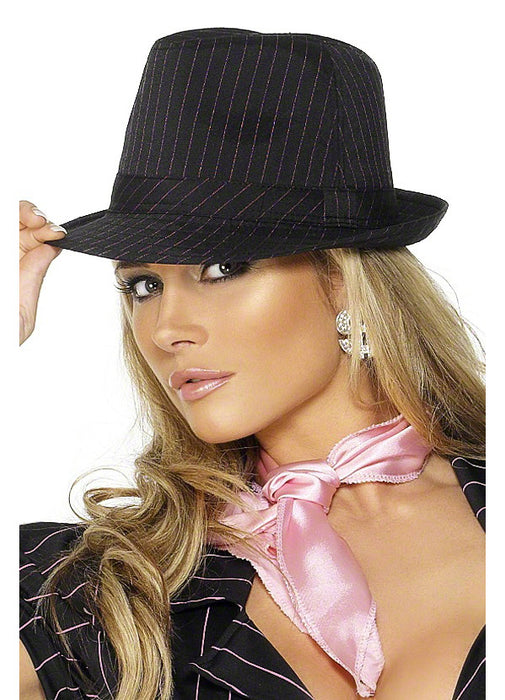 Pink Pin Striped Trilby Hat