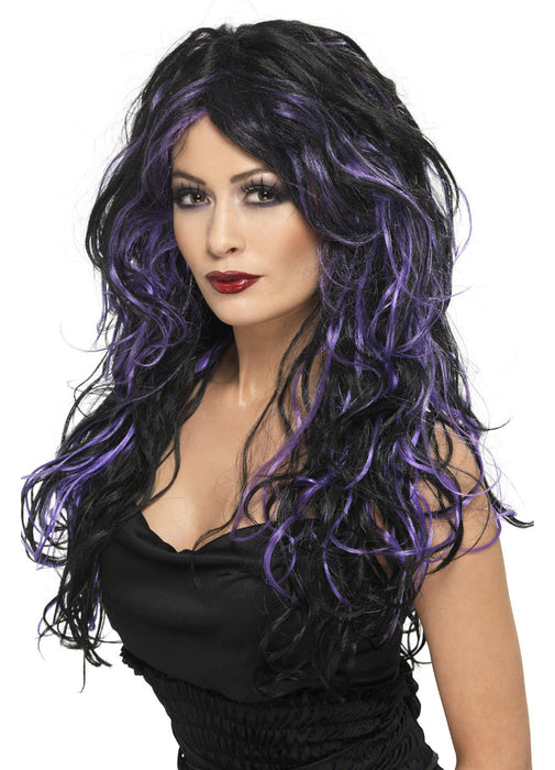Gothic Bride Wig - Purple & Black