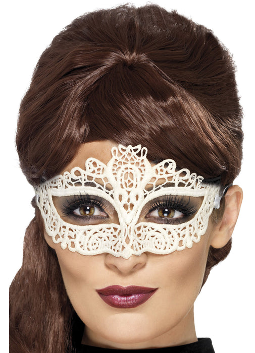 White Embroidered Lace Eyemask