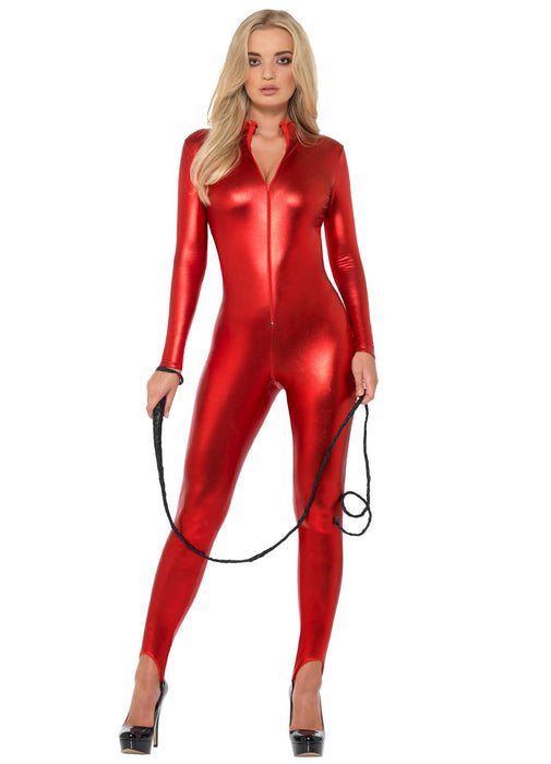 Miss Whiplash Red Catsuit Adult