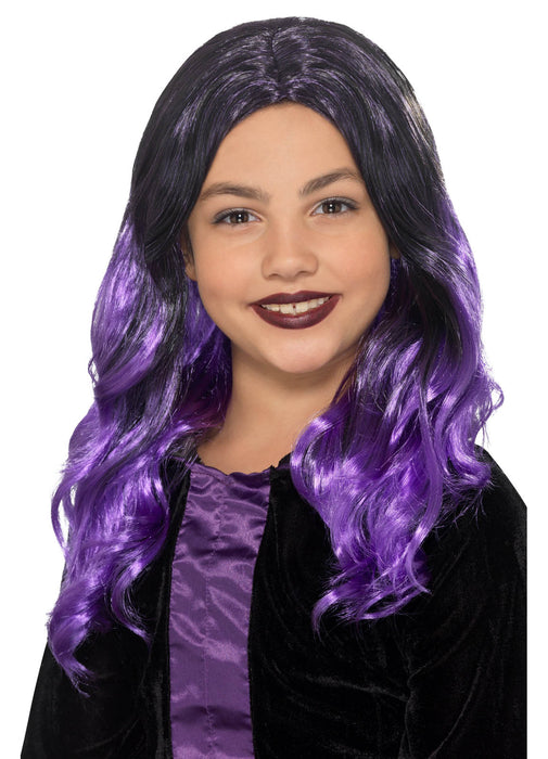 Purple & Black Kid's Witch Wig