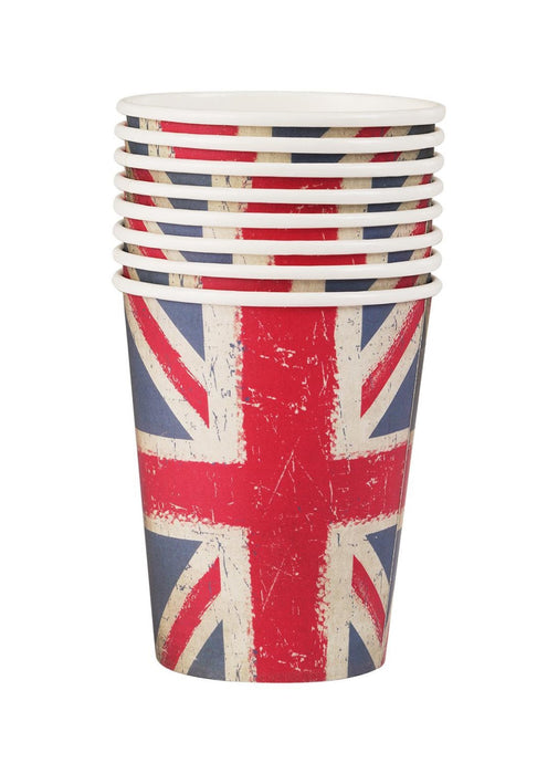 Vintage Union Jack Cups 8pk