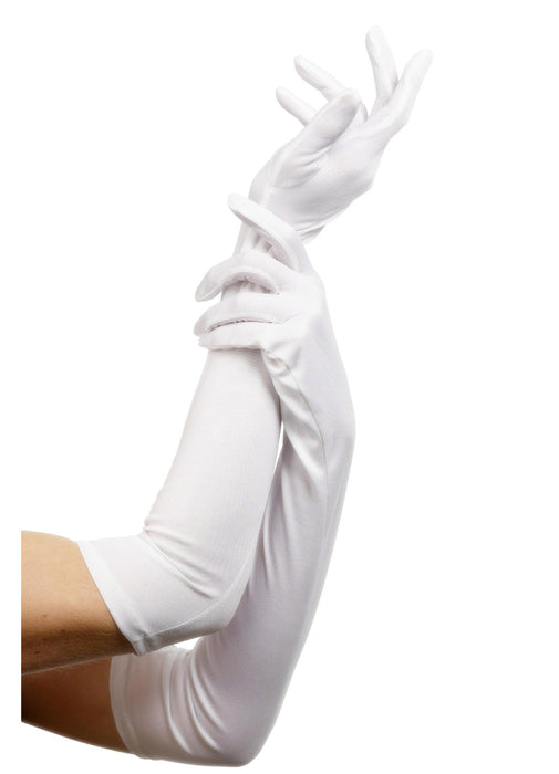 Long White Gloves Adult