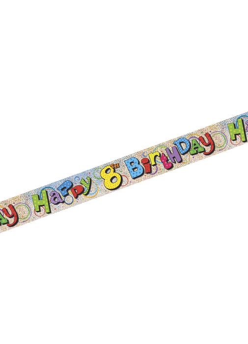 Happy 8th Birthday Foil Banner