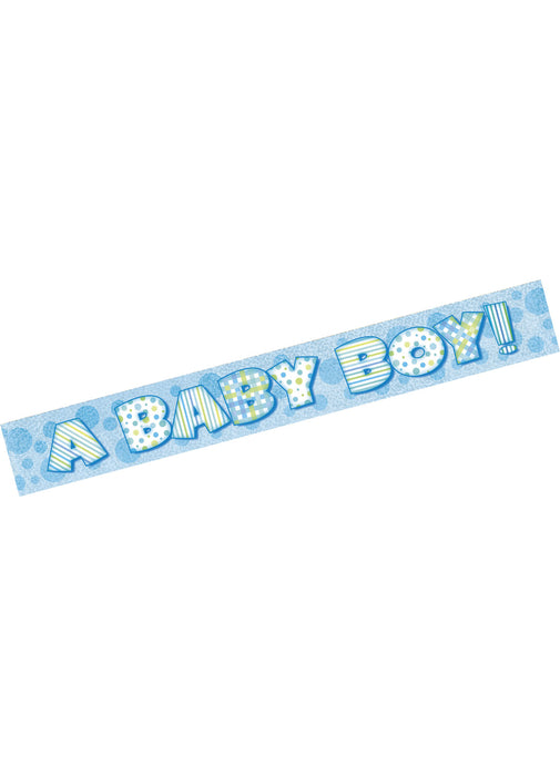 A Baby Boy Foil Banner