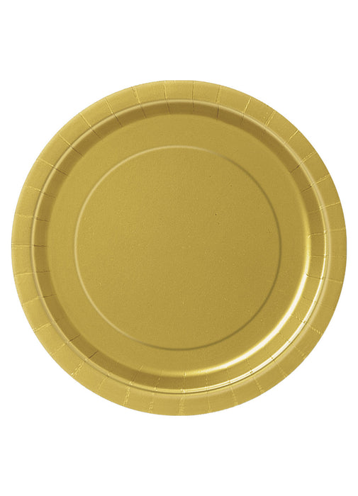 Gold Party Round Paper Plates 16pk