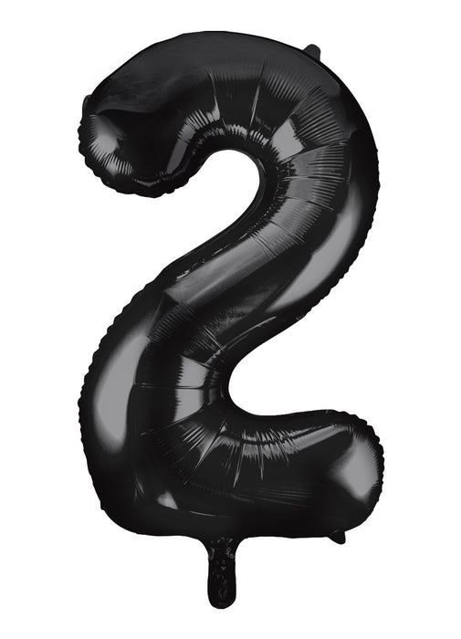 Number 2 Black Foil Balloon