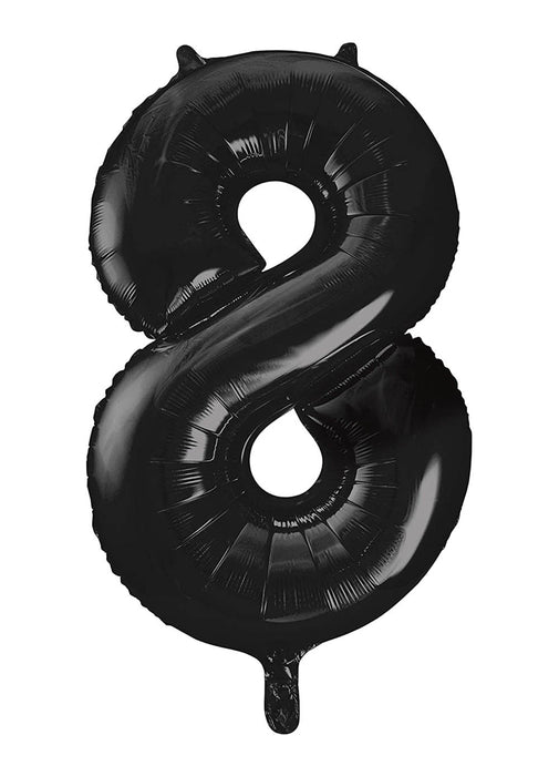 Number 8 Black Foil Balloon