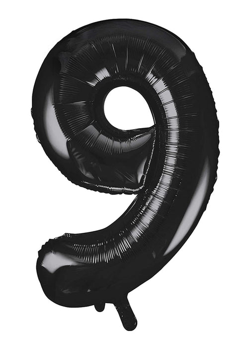 Number 9 Black Foil Balloon