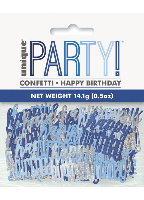 Blue Glitz Happy Birthday Confetti