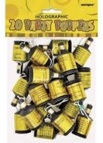 Gold Glitz Party Poppers 20pk