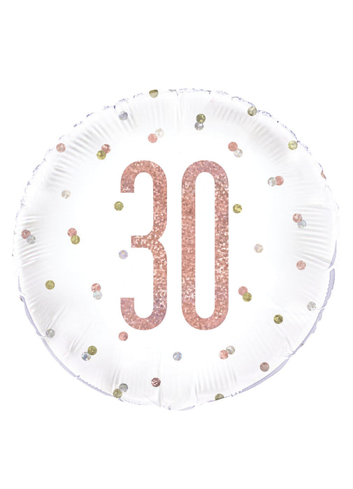 Rose Gold Glitz Age 30 Foil Balloon