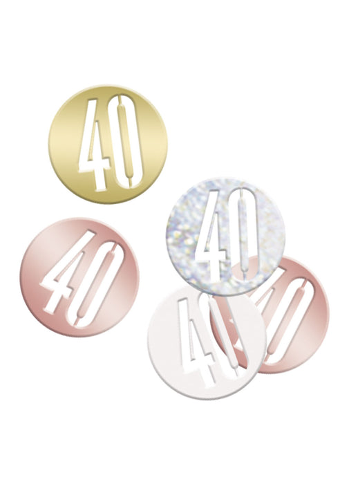 Rose Gold Glitz Age 40 Confetti