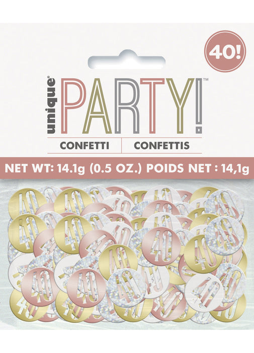 Rose Gold Glitz Age 40 Confetti