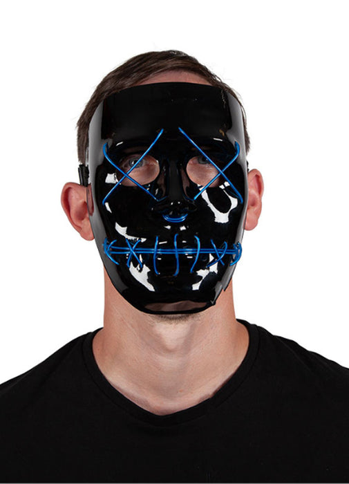 Neon Blue Light Up Mask