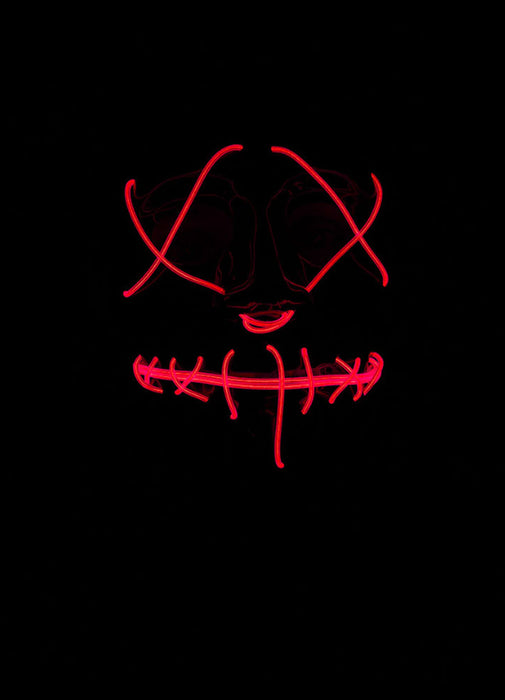 Neon Red Light Up Mask