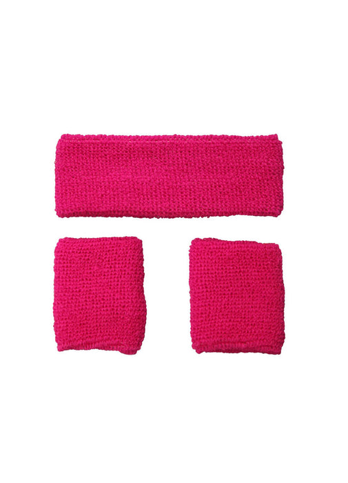 Neon Pink Sweatbands Set