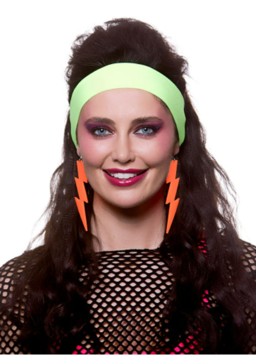 Neon Orange 80's Earrings