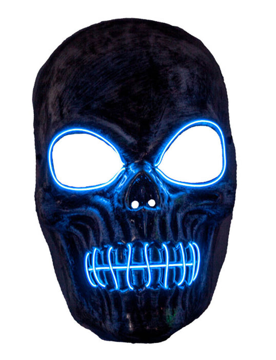 Light Up Blue Skeleton Reaper Mask