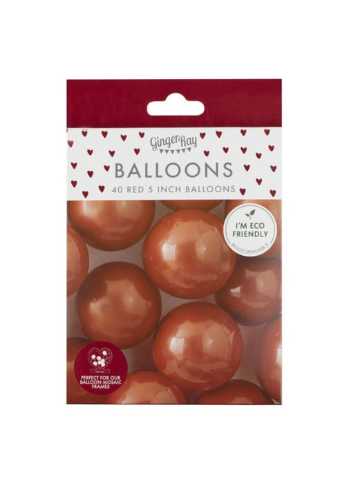 Red 5 Inch Latex Balloons 40 pk
